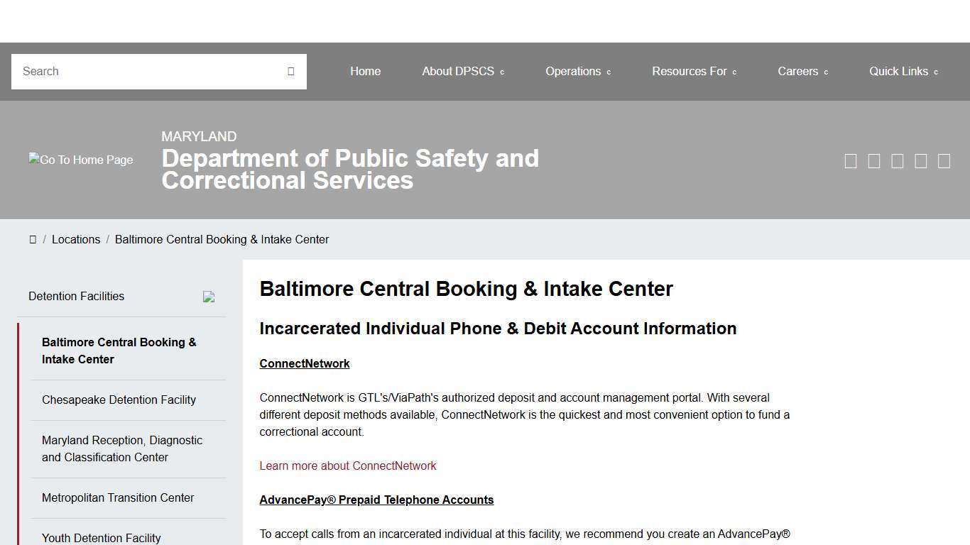 DPSCS - Baltimore Central Booking & Intake Center